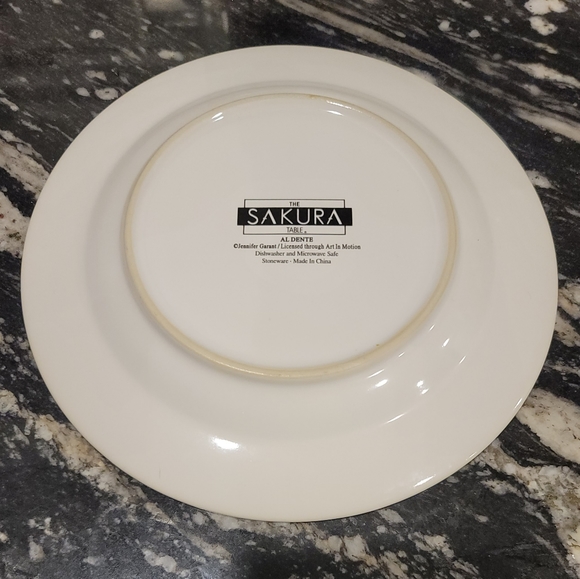 Vintage Licensed Jennifer Garant Fat Chef Salad/Dessert Plates Set Of 4 Sakura - Picture 5 of 9